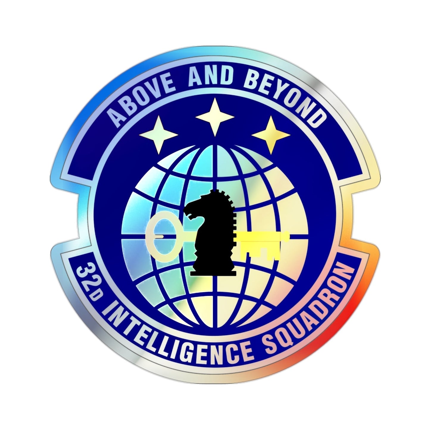 32 Intelligence Squadron AFISRA (U.S. Air Force) Holographic STICKER Die-Cut Vinyl Decal-2 Inch-The Sticker Space