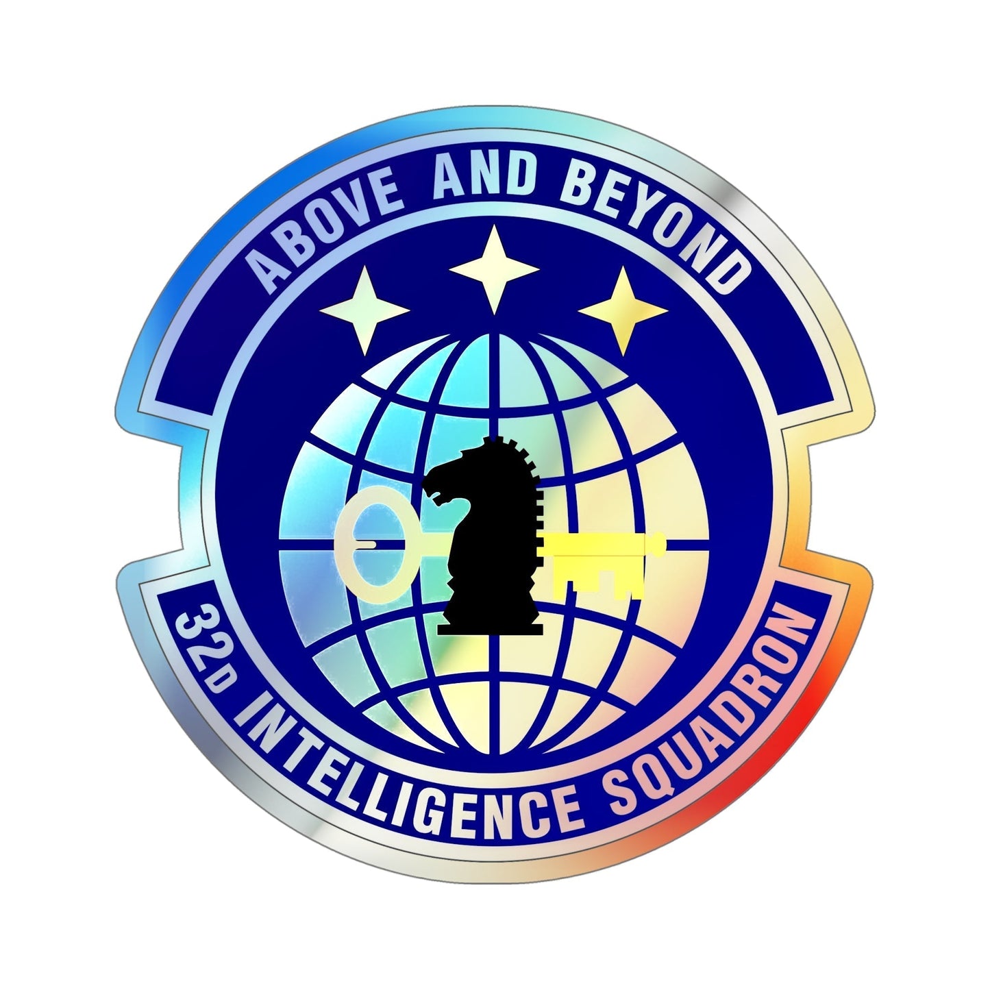 32 Intelligence Squadron AFISRA (U.S. Air Force) Holographic STICKER Die-Cut Vinyl Decal-6 Inch-The Sticker Space