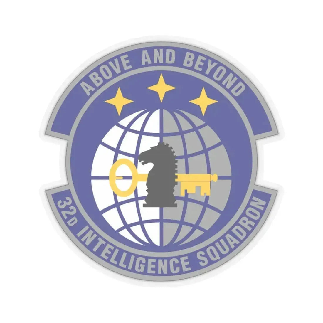 32 Intelligence Squadron AFISRA (U.S. Air Force) STICKER Vinyl Kiss-Cut Decal 3 Inch Transparent - The Sticker Space