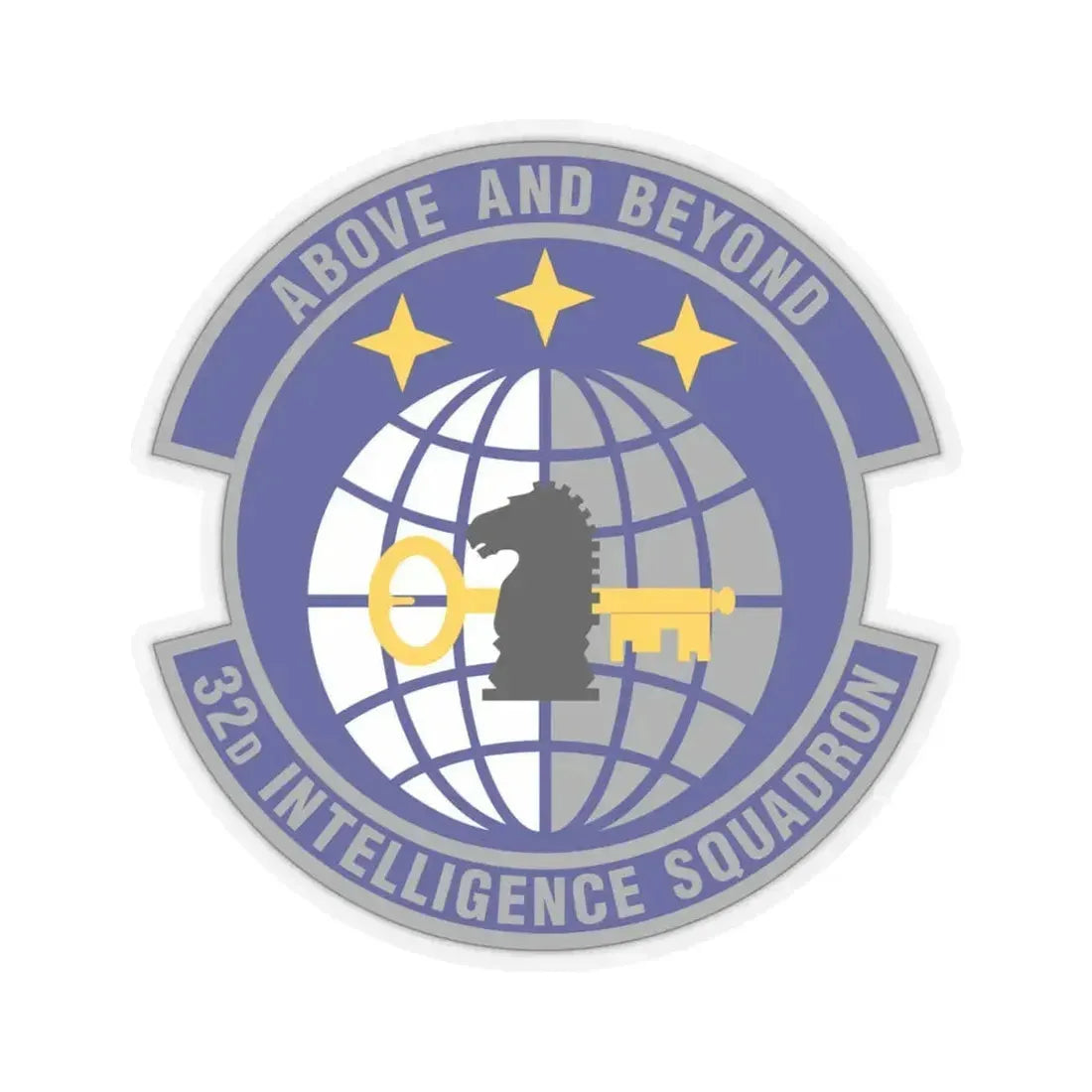 32 Intelligence Squadron AFISRA (U.S. Air Force) STICKER Vinyl Kiss-Cut Decal 4 Inch Transparent - The Sticker Space