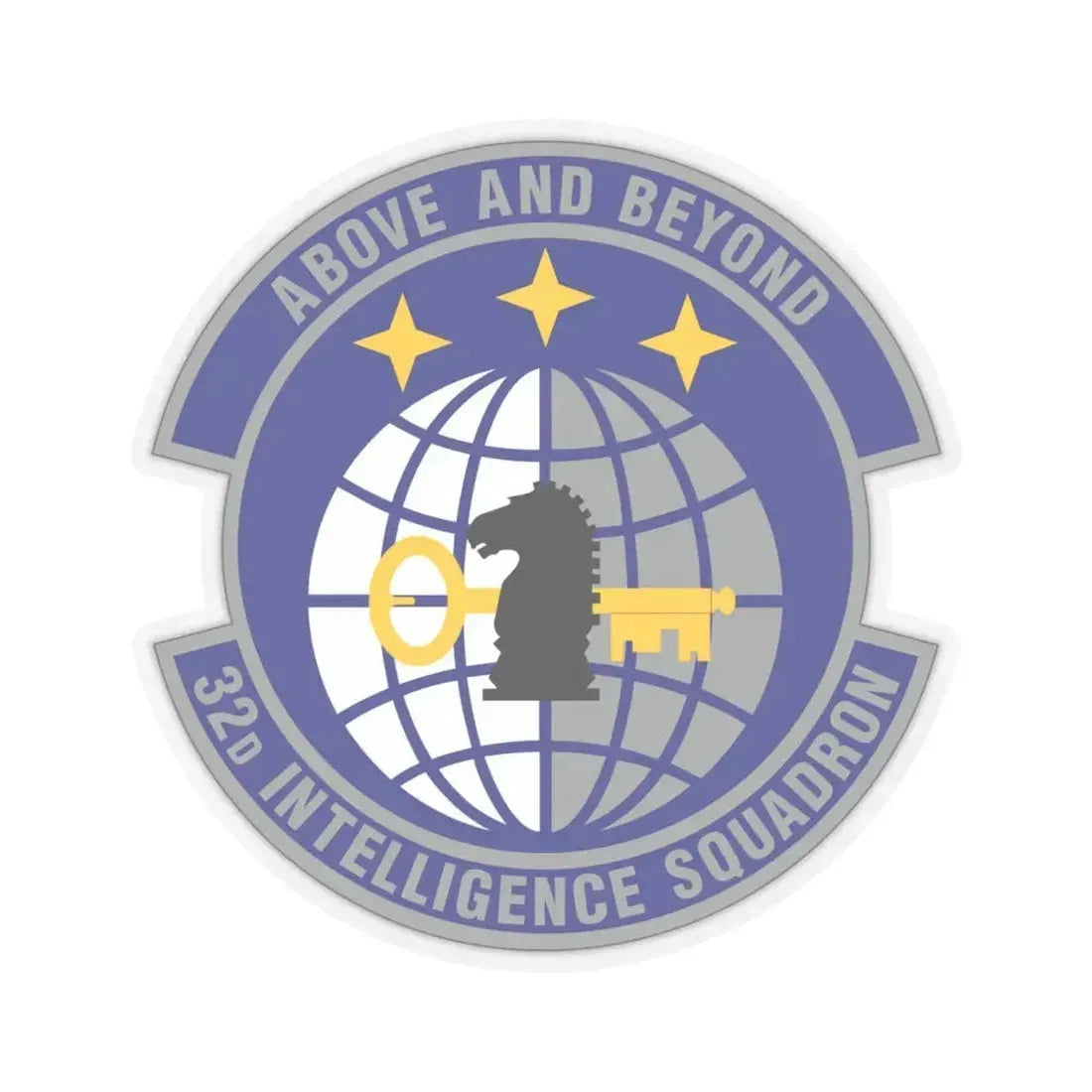 32 Intelligence Squadron AFISRA (U.S. Air Force) STICKER Vinyl Kiss-Cut Decal 6 Inch Transparent - The Sticker Space