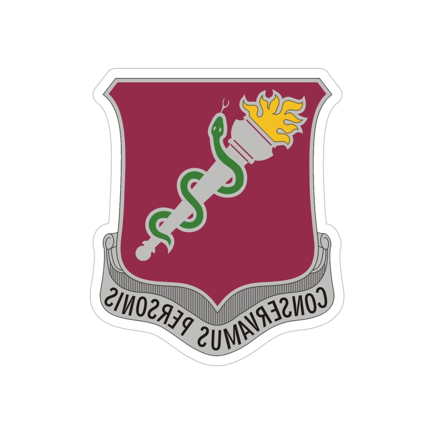 32 Medical Brigade 2 (U.S. Army) REVERSE PRINT Transparent STICKER-5" × 5"-The Sticker Space