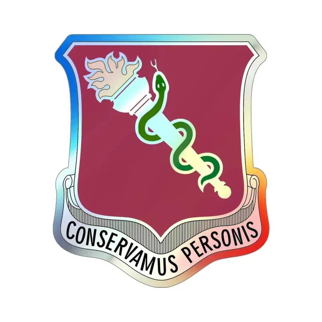 32 Medical Brigade v2 (U.S. Army) Holographic STICKER Die-Cut Vinyl Decal 4 Inch Holographic - The Sticker Space