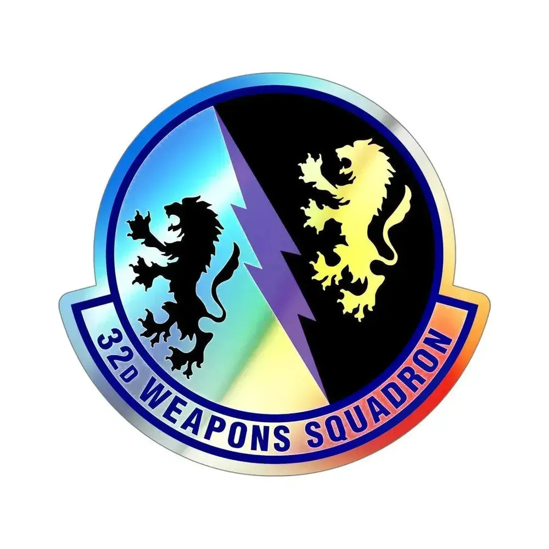 32 Weapons Squadron ACC (U.S. Air Force) Holographic STICKER Die-Cut Vinyl Decal 5 Inch Holographic - The Sticker Space