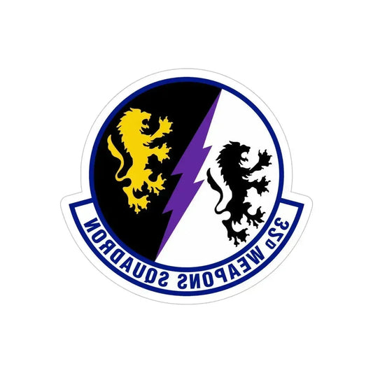 32 Weapons Squadron ACC (U.S. Air Force) REVERSE PRINT Transparent Die-Cut STICKER 6 Inch Die-Cut Transparent - The Sticker Space