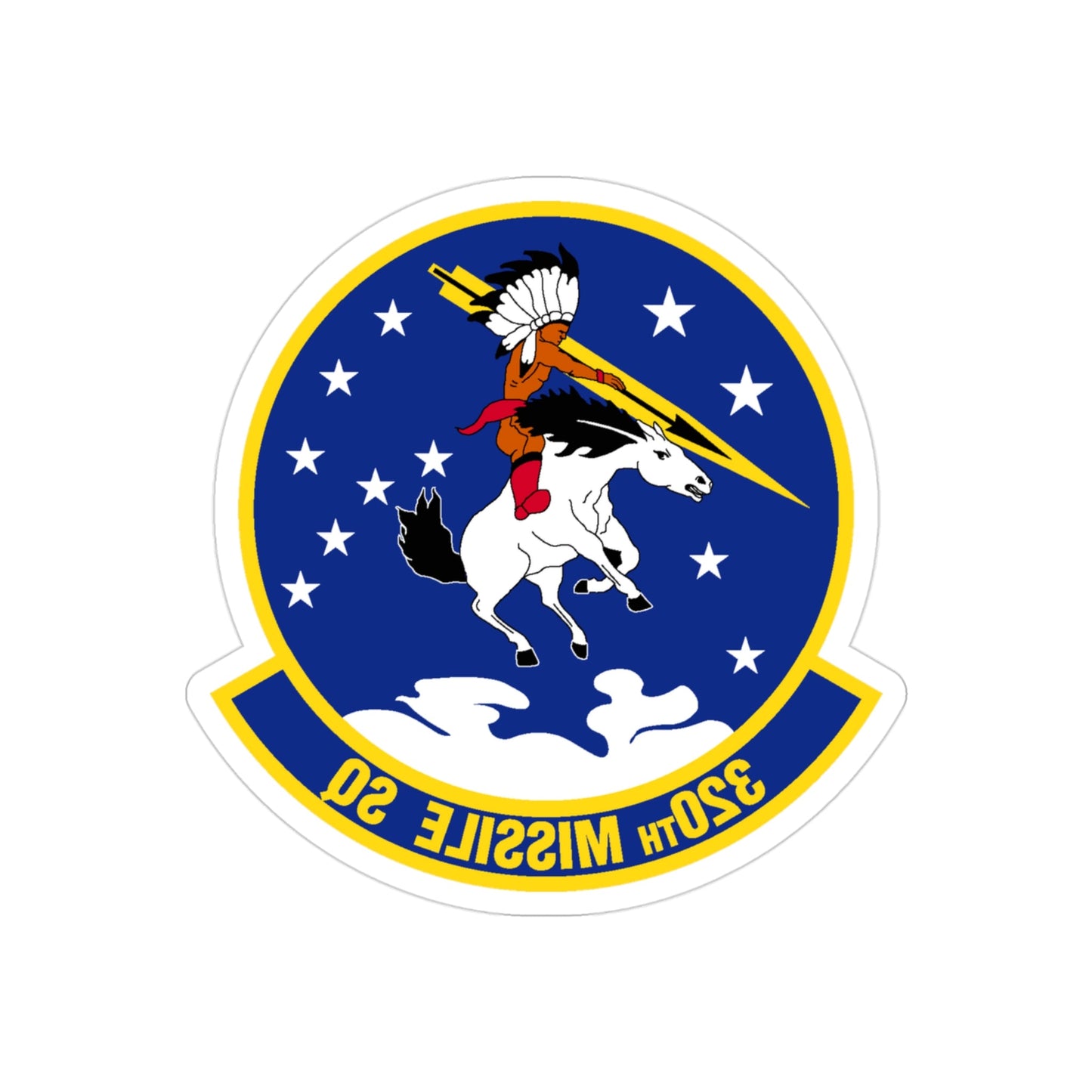 320 Missile Squadron AFGCS (U.S. Air Force) REVERSE PRINT Transparent STICKER-3" × 3"-The Sticker Space