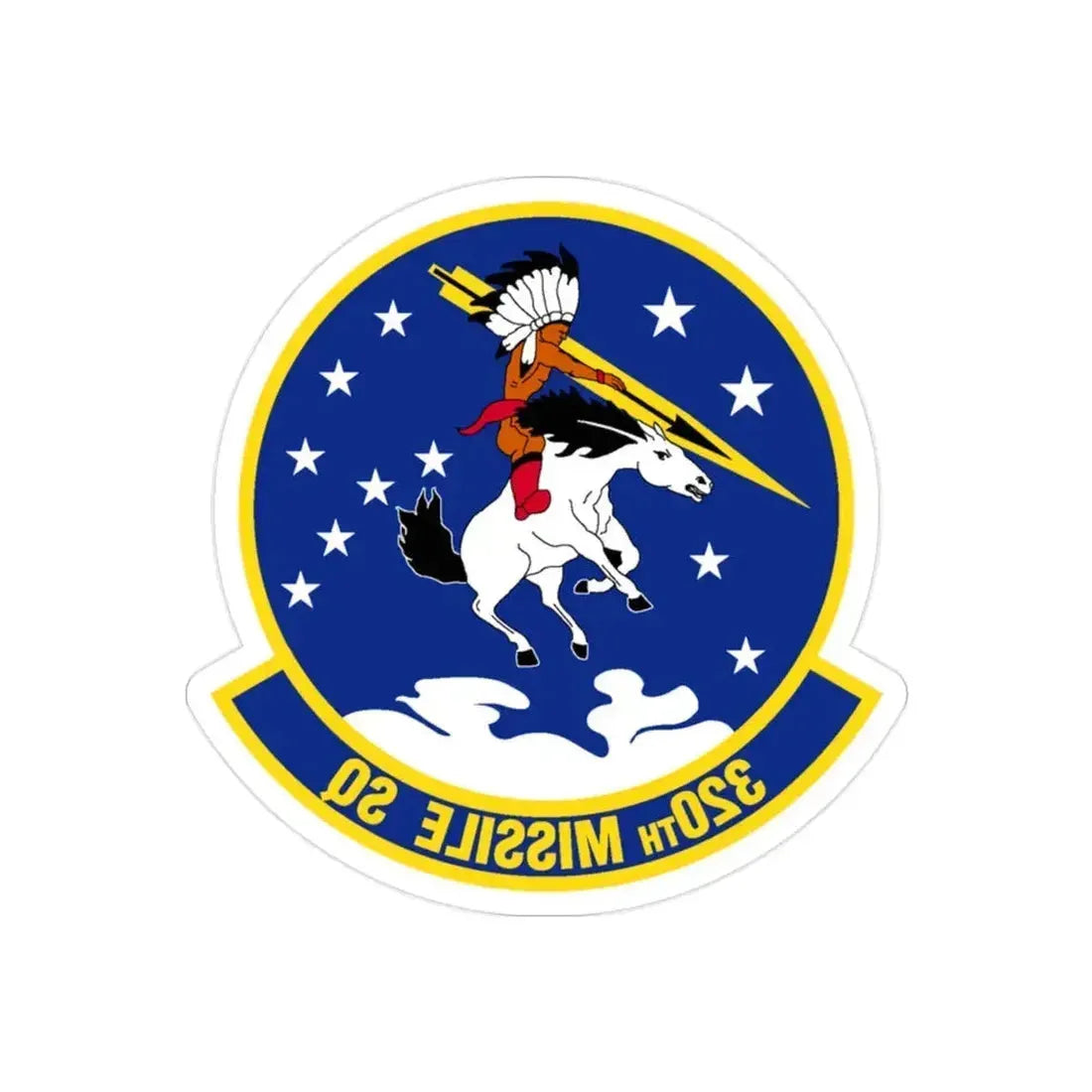 320 Missile Squadron AFGCS (U.S. Air Force) REVERSE PRINT Transparent Die-Cut STICKER 2 Inch Die-Cut Transparent - The Sticker Space