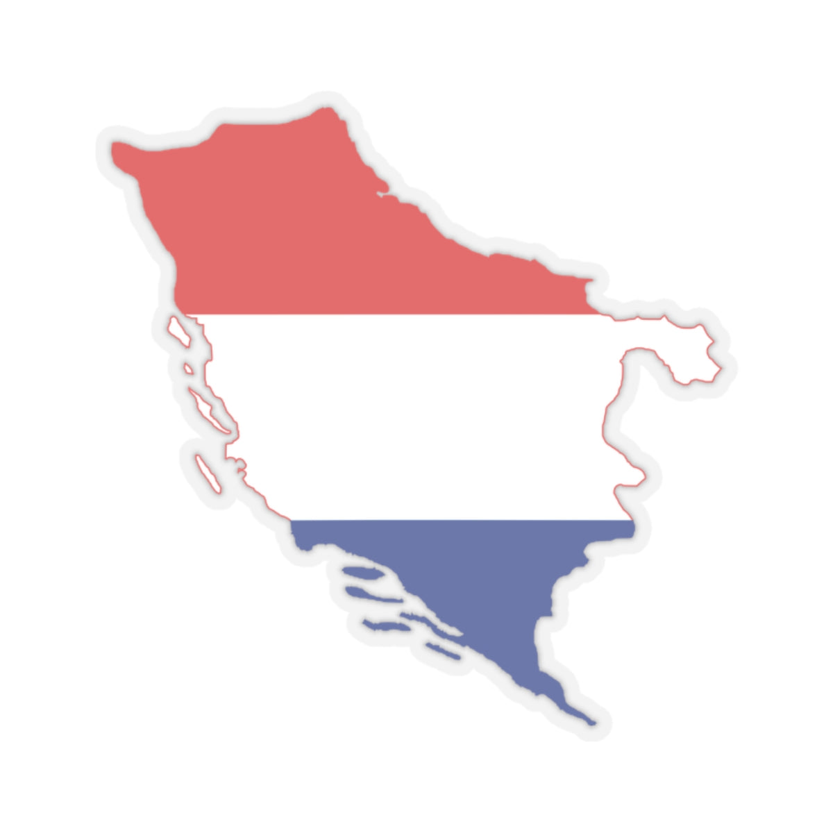 Flag-map of the State of Slovenes Croats and Serbs (Croatia) STICKER Vinyl Kiss-Cut Decal