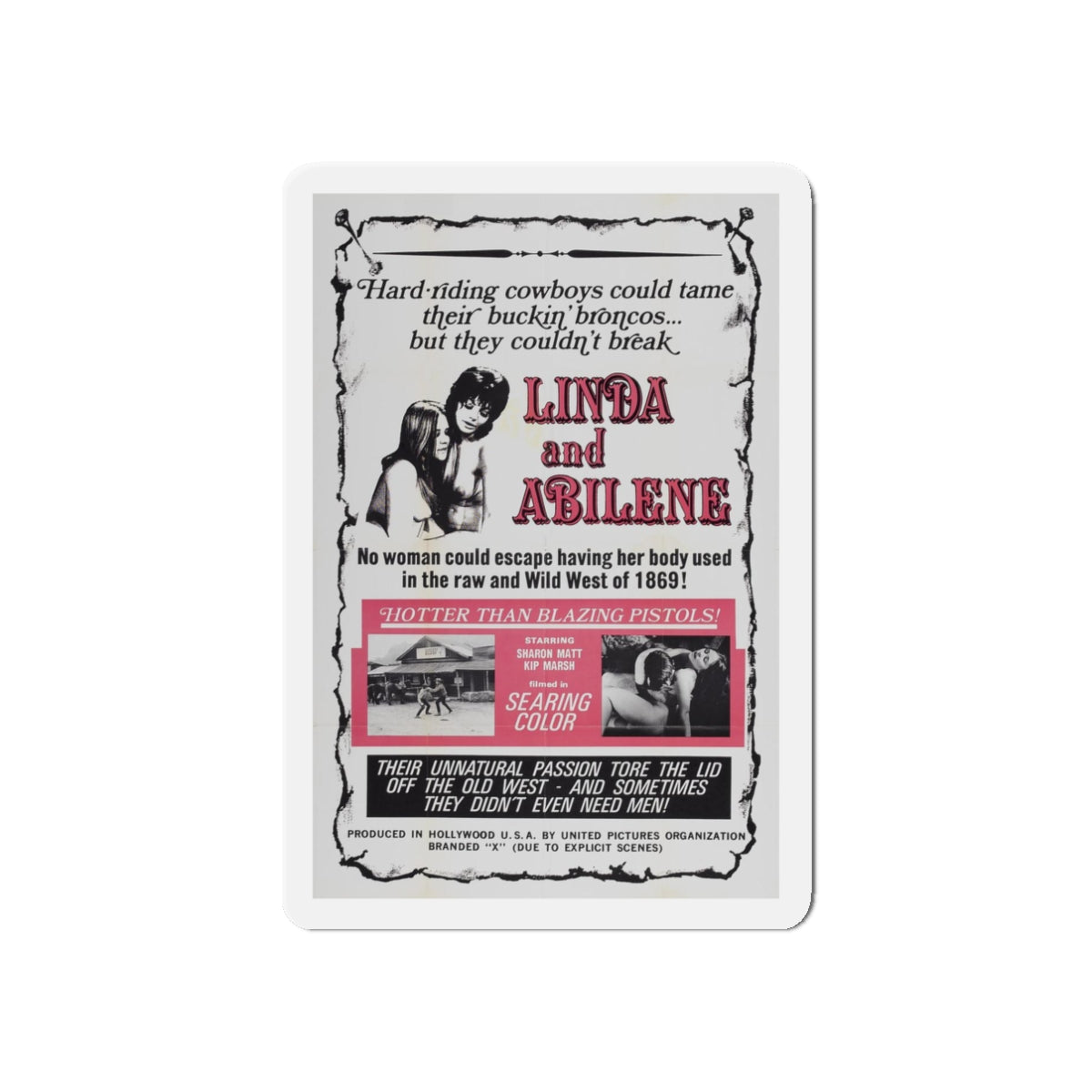 LINDA AND ABILENE 1969 Movie Poster - Refrigerator Magnet-3" x 3"-The Sticker Space