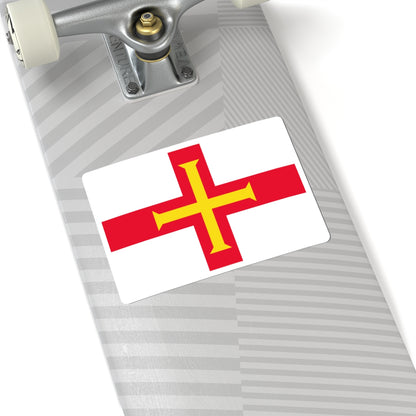 Flag of Guernsey (United Kingdom) STICKER Vinyl Kiss-Cut Decal