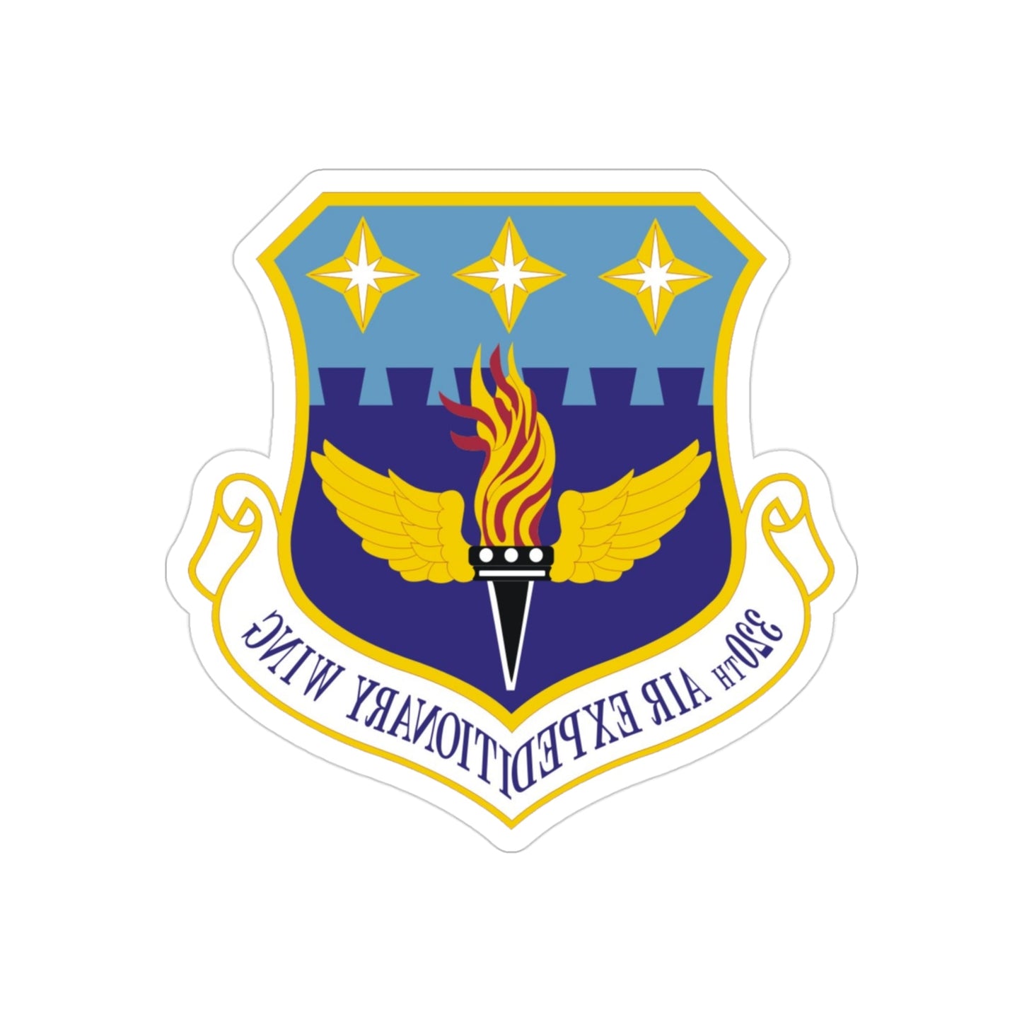 320th Air Expeditionary Wing (U.S. Air Force) REVERSE PRINT Transparent STICKER-3" × 3"-The Sticker Space