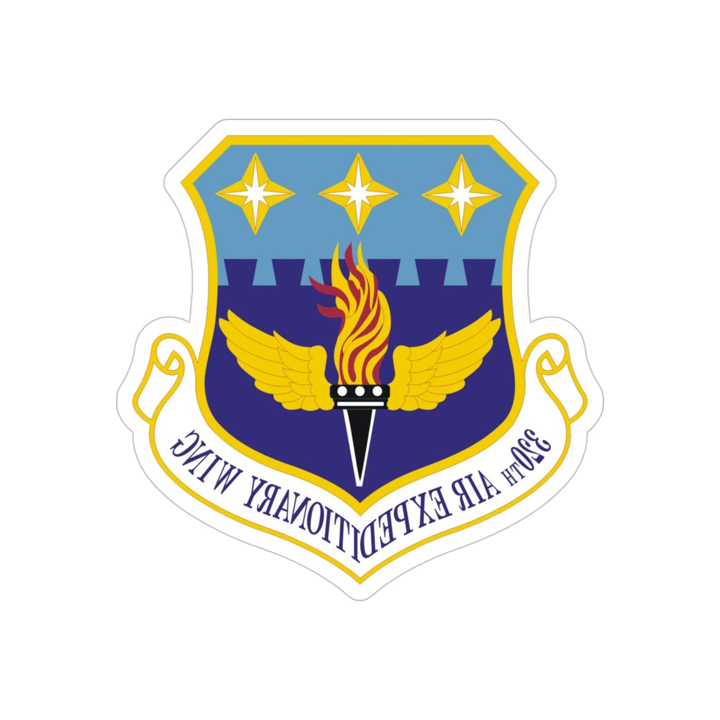 320th Air Expeditionary Wing (U.S. Air Force) REVERSE PRINT Transparent STICKER-4" × 4"-The Sticker Space