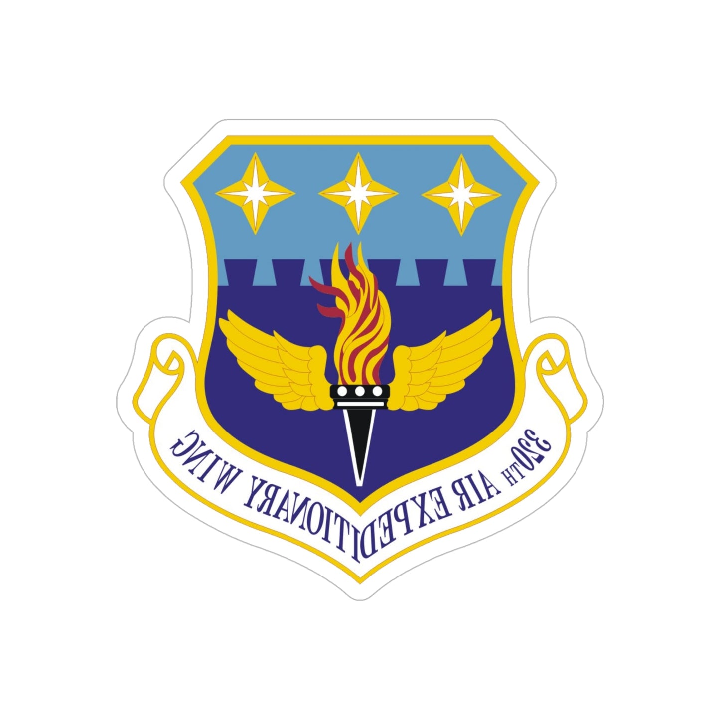 320th Air Expeditionary Wing (U.S. Air Force) REVERSE PRINT Transparent STICKER-5" × 5"-The Sticker Space