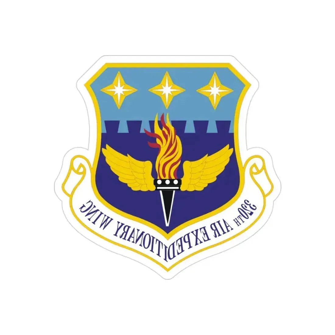 320th Air Expeditionary Wing (U.S. Air Force) REVERSE PRINT Transparent Die-Cut STICKER 3 Inch Die-Cut Transparent - The Sticker Space