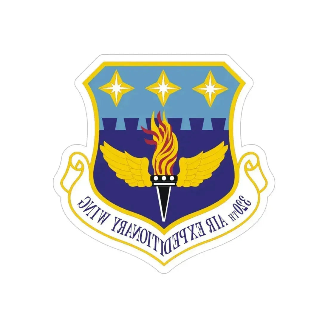320th Air Expeditionary Wing (U.S. Air Force) REVERSE PRINT Transparent Die-Cut STICKER 4 Inch Die-Cut Transparent - The Sticker Space