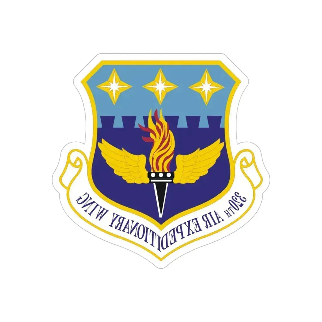 320th Air Expeditionary Wing (U.S. Air Force) REVERSE PRINT Transparent Die-Cut STICKER 5 Inch Die-Cut Transparent - The Sticker Space