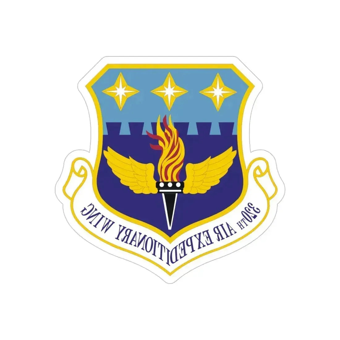 320th Air Expeditionary Wing (U.S. Air Force) REVERSE PRINT Transparent Die-Cut STICKER 6 Inch Die-Cut Transparent - The Sticker Space