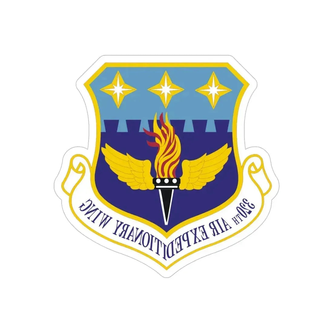 320th Air Expeditionary Wing (U.S. Air Force) REVERSE PRINT Transparent Die-Cut STICKER - The Sticker Space