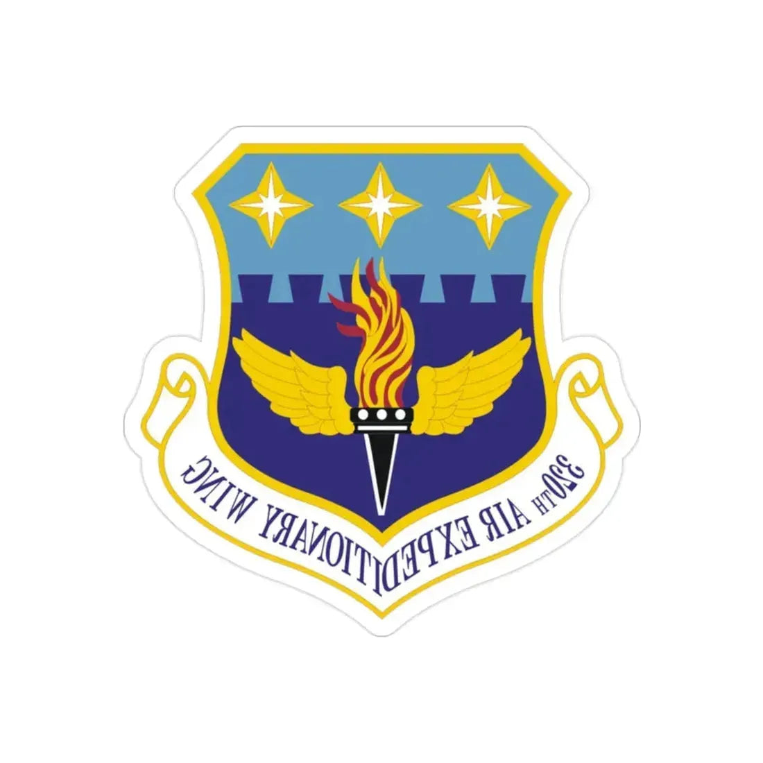 320th Air Expeditionary Wing (U.S. Air Force) REVERSE PRINT Transparent Die-Cut STICKER - The Sticker Space