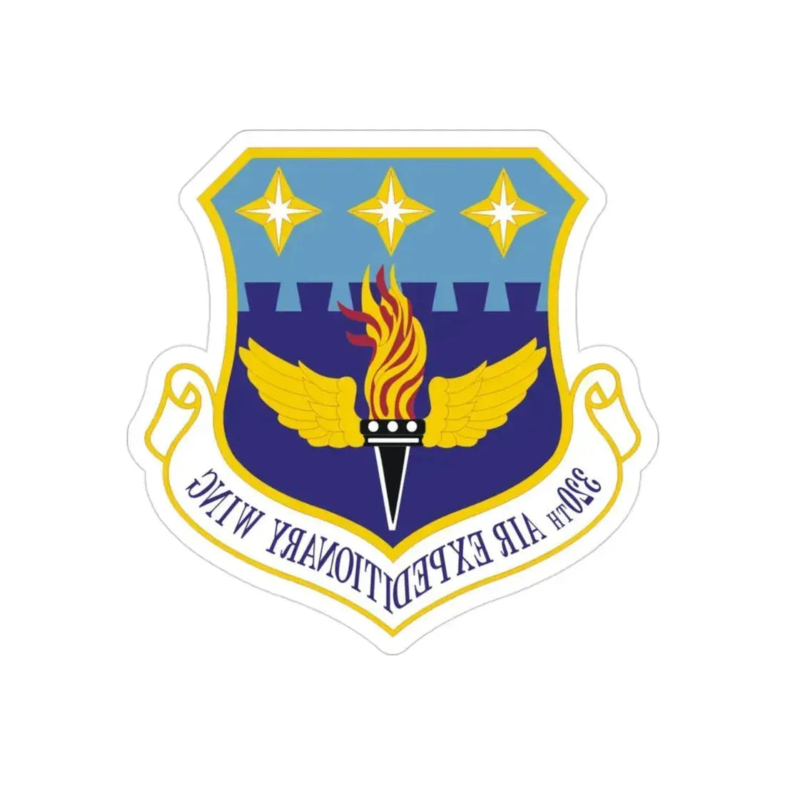 320th Air Expeditionary Wing (U.S. Air Force) REVERSE PRINT Transparent Die-Cut STICKER - The Sticker Space