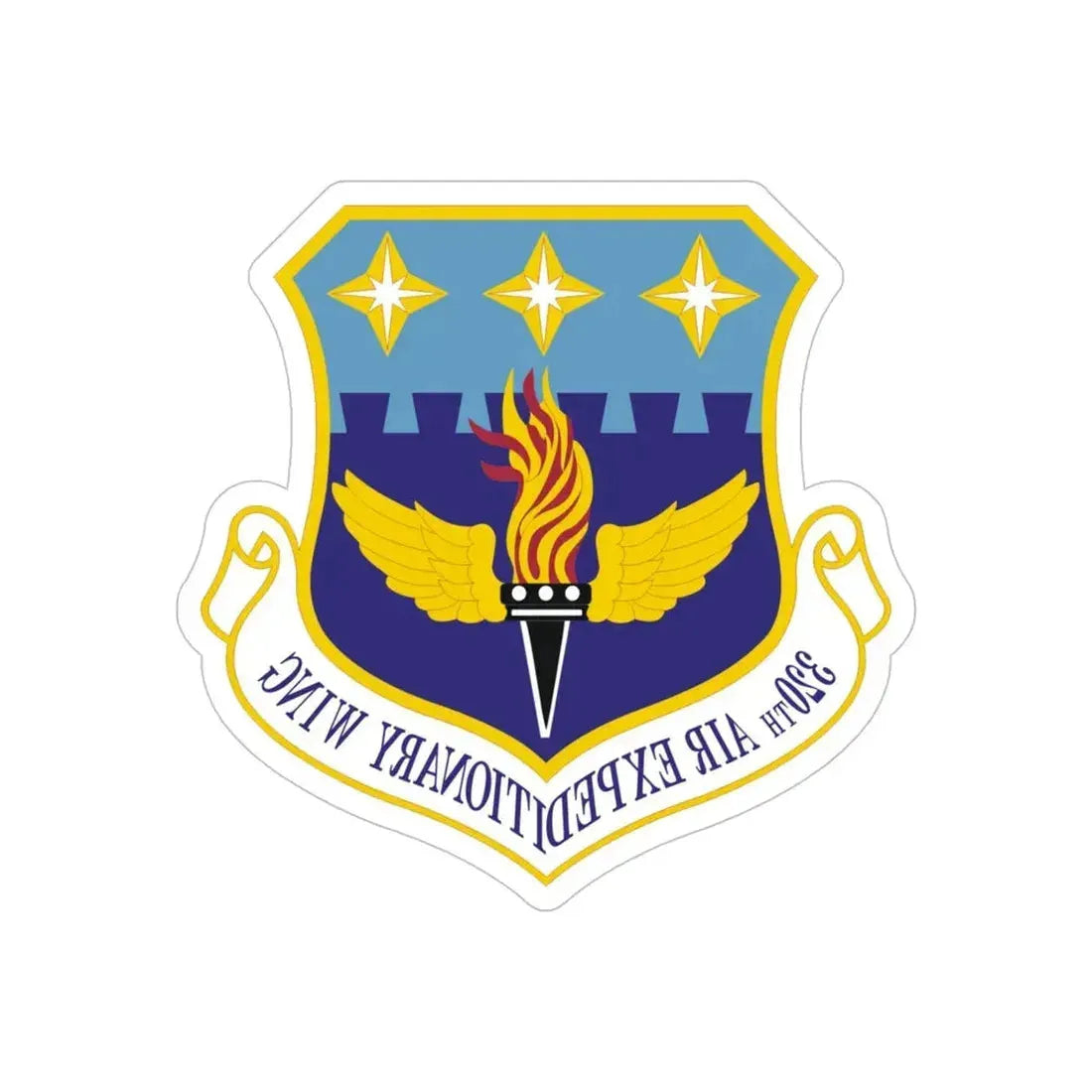 320th Air Expeditionary Wing (U.S. Air Force) REVERSE PRINT Transparent Die-Cut STICKER - The Sticker Space