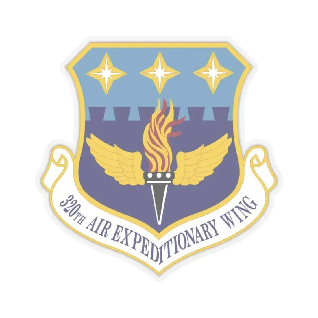 320th Air Expeditionary Wing (U.S. Air Force) STICKER Vinyl Kiss-Cut Decal 3 Inch Transparent - The Sticker Space