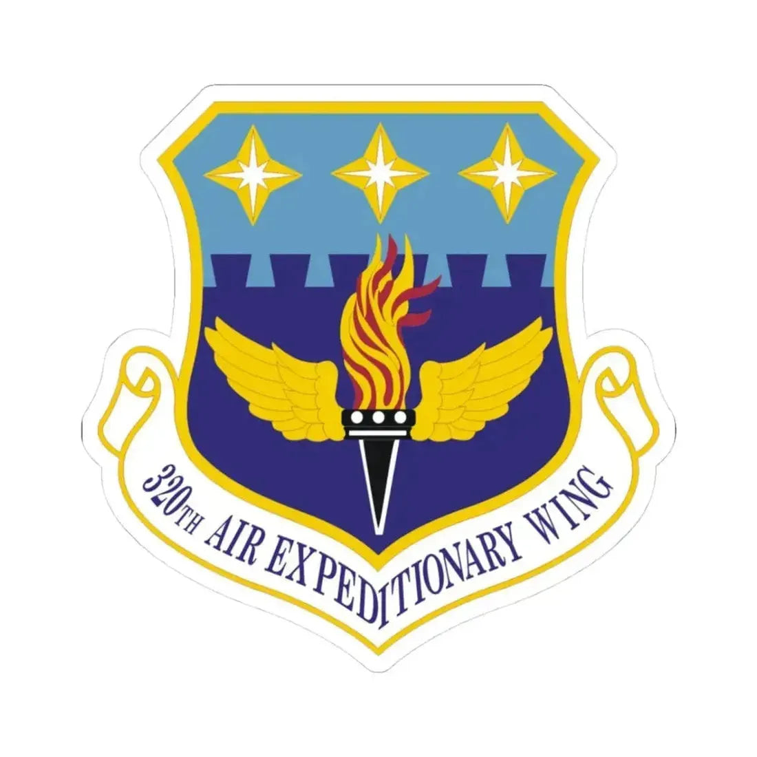 320th Air Expeditionary Wing (U.S. Air Force) STICKER Vinyl Kiss-Cut Decal 3 Inch White - The Sticker Space