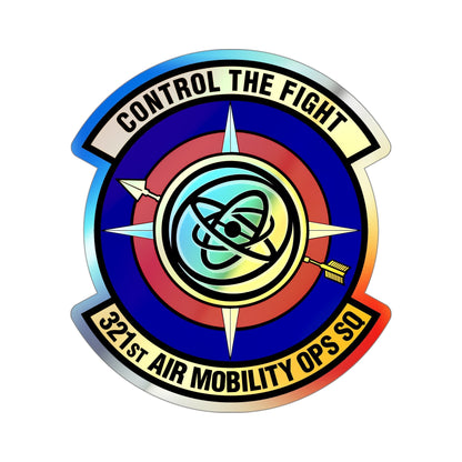 321 Air Mobility Operations Squadron (U.S. Air Force) Holographic STICKER Die-Cut Vinyl Decal-4 Inch-The Sticker Space