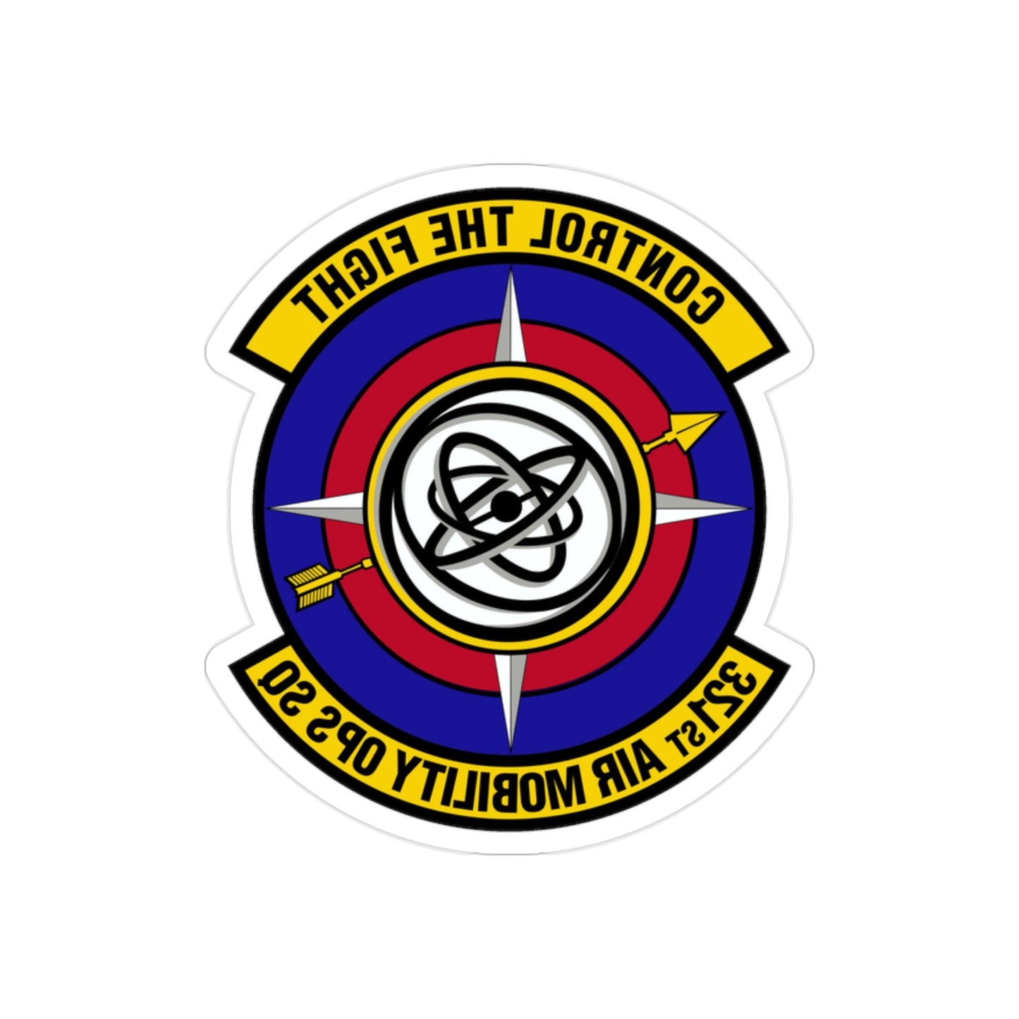 321 Air Mobility Operations Squadron (U.S. Air Force) REVERSE PRINT Transparent STICKER-2" × 2"-The Sticker Space