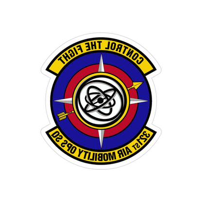 321 Air Mobility Operations Squadron (U.S. Air Force) REVERSE PRINT Transparent STICKER-3" × 3"-The Sticker Space