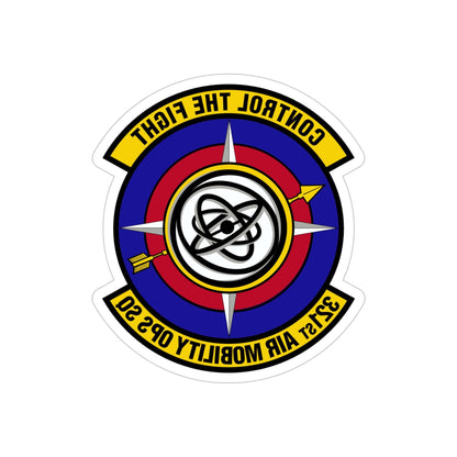 321 Air Mobility Operations Squadron (U.S. Air Force) REVERSE PRINT Transparent STICKER-5" × 5"-The Sticker Space