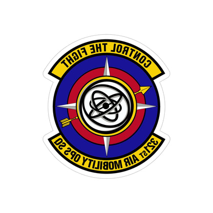 321 Air Mobility Operations Squadron (U.S. Air Force) REVERSE PRINT Transparent STICKER-6" × 6"-The Sticker Space