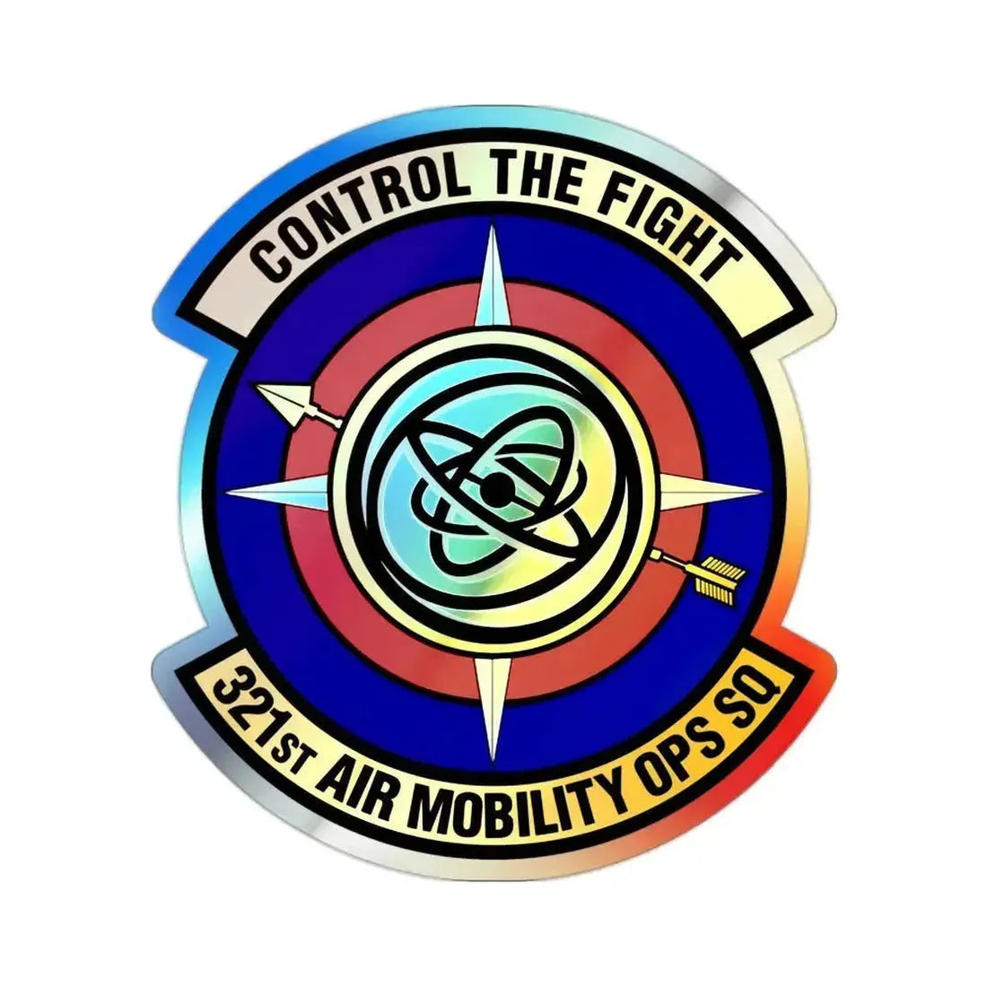 321 Air Mobility Operations Squadron (U.S. Air Force) Holographic STICKER Die-Cut Vinyl Decal 2 Inch - The Sticker Space