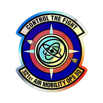 321 Air Mobility Operations Squadron (U.S. Air Force) Holographic STICKER Die-Cut Vinyl Decal - The Sticker Space