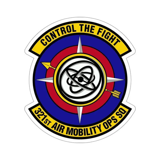 321 Air Mobility Operations Squadron (U.S. Air Force) STICKER Vinyl Die-Cut Decal 6 Inch - The Sticker Space