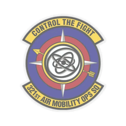 321 Air Mobility Operations Squadron (U.S. Air Force) STICKER Vinyl Kiss-Cut Decal 2 Inch Transparent - The Sticker Space