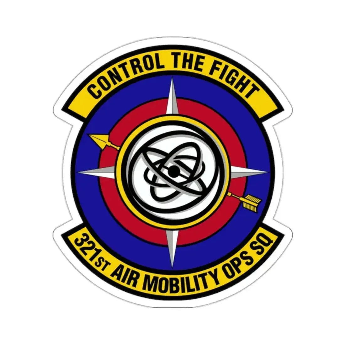 321 Air Mobility Operations Squadron (U.S. Air Force) STICKER Vinyl Kiss-Cut Decal 2 Inch White - The Sticker Space