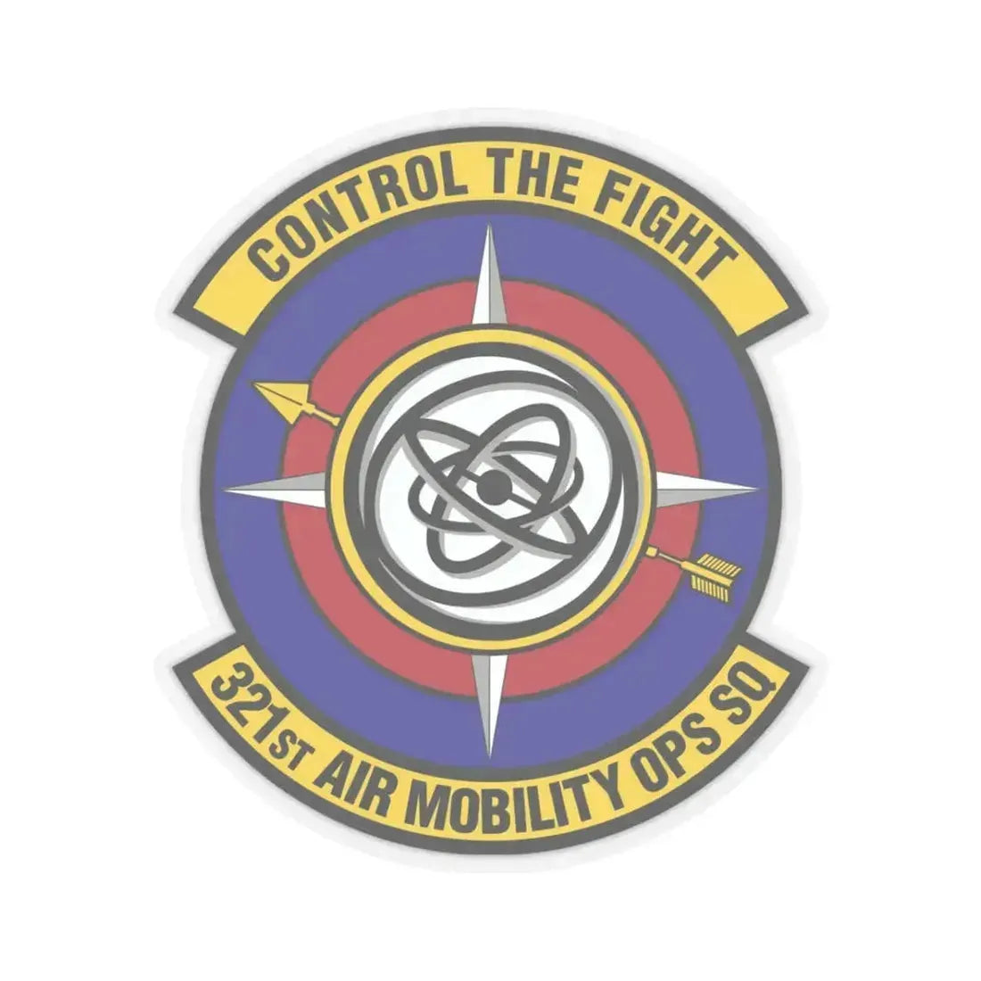 321 Air Mobility Operations Squadron (U.S. Air Force) STICKER Vinyl Kiss-Cut Decal 3 Inch Transparent - The Sticker Space