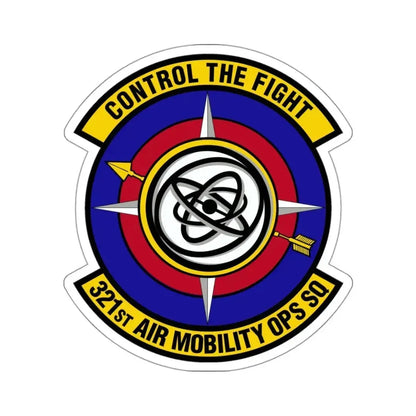 321 Air Mobility Operations Squadron (U.S. Air Force) STICKER Vinyl Kiss-Cut Decal 3 Inch White - The Sticker Space