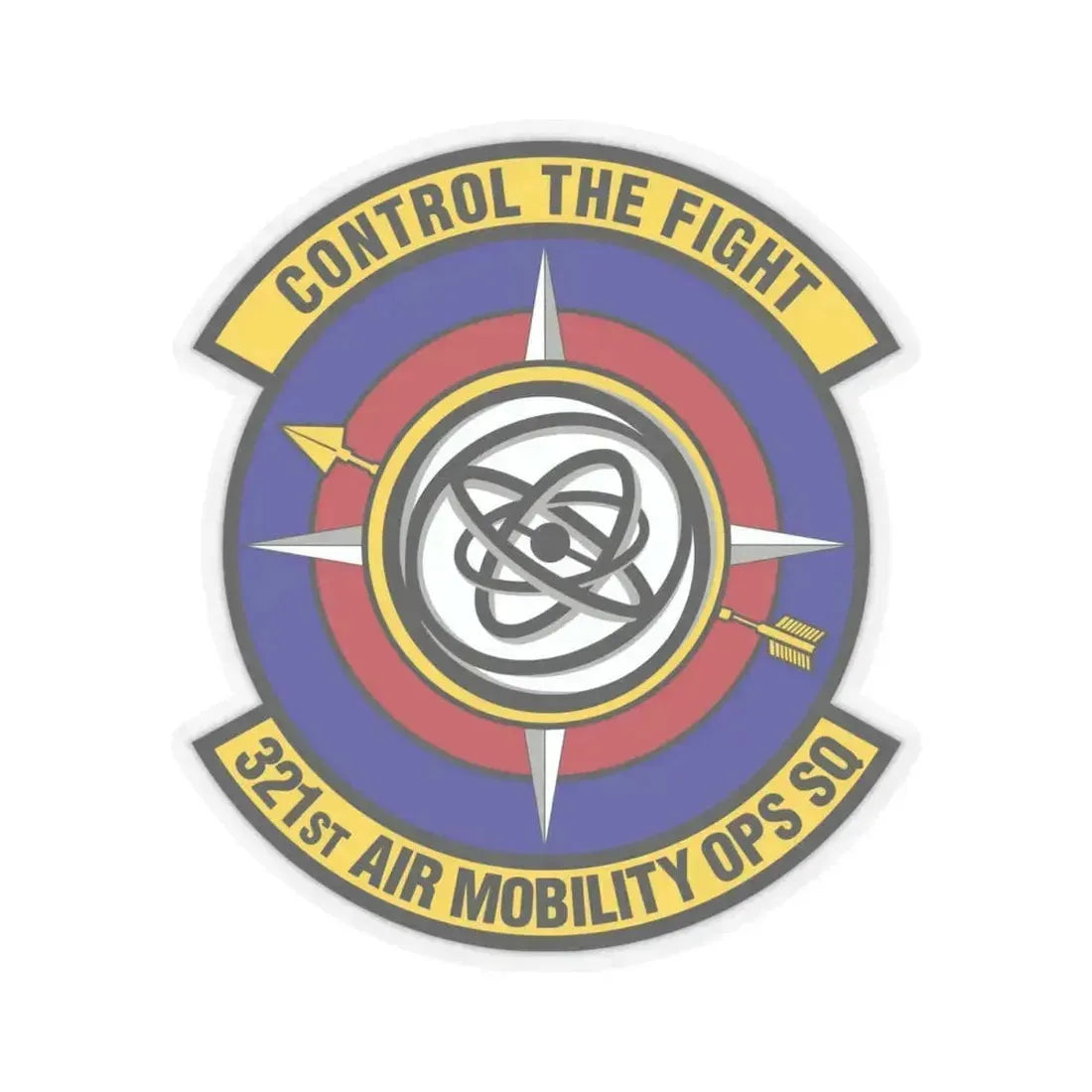 321 Air Mobility Operations Squadron (U.S. Air Force) STICKER Vinyl Kiss-Cut Decal 4 Inch Transparent - The Sticker Space