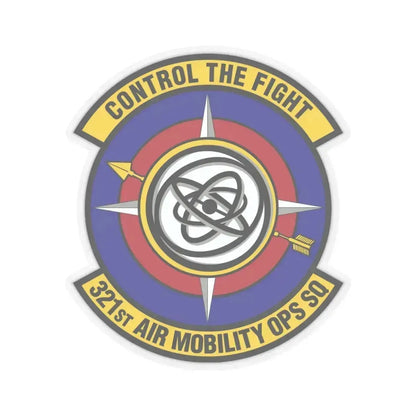 321 Air Mobility Operations Squadron (U.S. Air Force) STICKER Vinyl Kiss-Cut Decal 4 Inch Transparent - The Sticker Space