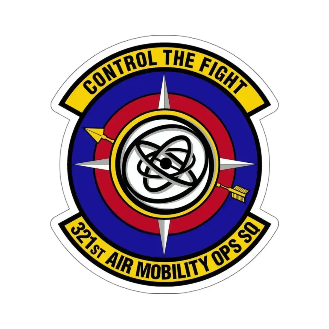 321 Air Mobility Operations Squadron (U.S. Air Force) STICKER Vinyl Kiss-Cut Decal 4 Inch White - The Sticker Space