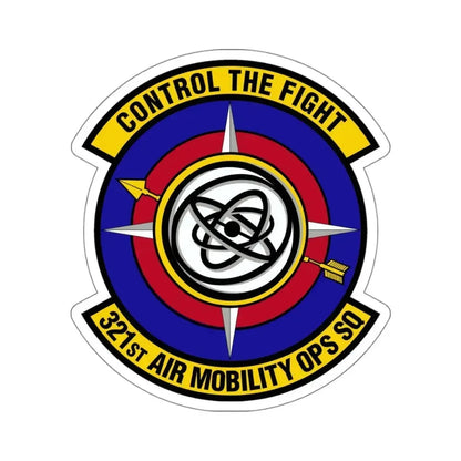 321 Air Mobility Operations Squadron (U.S. Air Force) STICKER Vinyl Kiss-Cut Decal 4 Inch White - The Sticker Space
