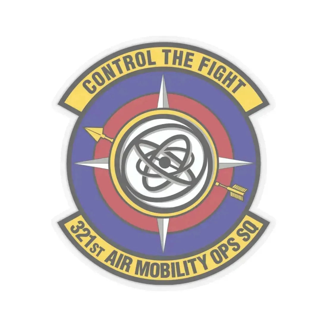 321 Air Mobility Operations Squadron (U.S. Air Force) STICKER Vinyl Kiss-Cut Decal 6 Inch Transparent - The Sticker Space