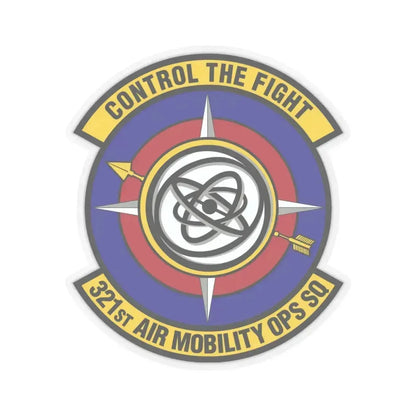 321 Air Mobility Operations Squadron (U.S. Air Force) STICKER Vinyl Kiss-Cut Decal 6 Inch Transparent - The Sticker Space