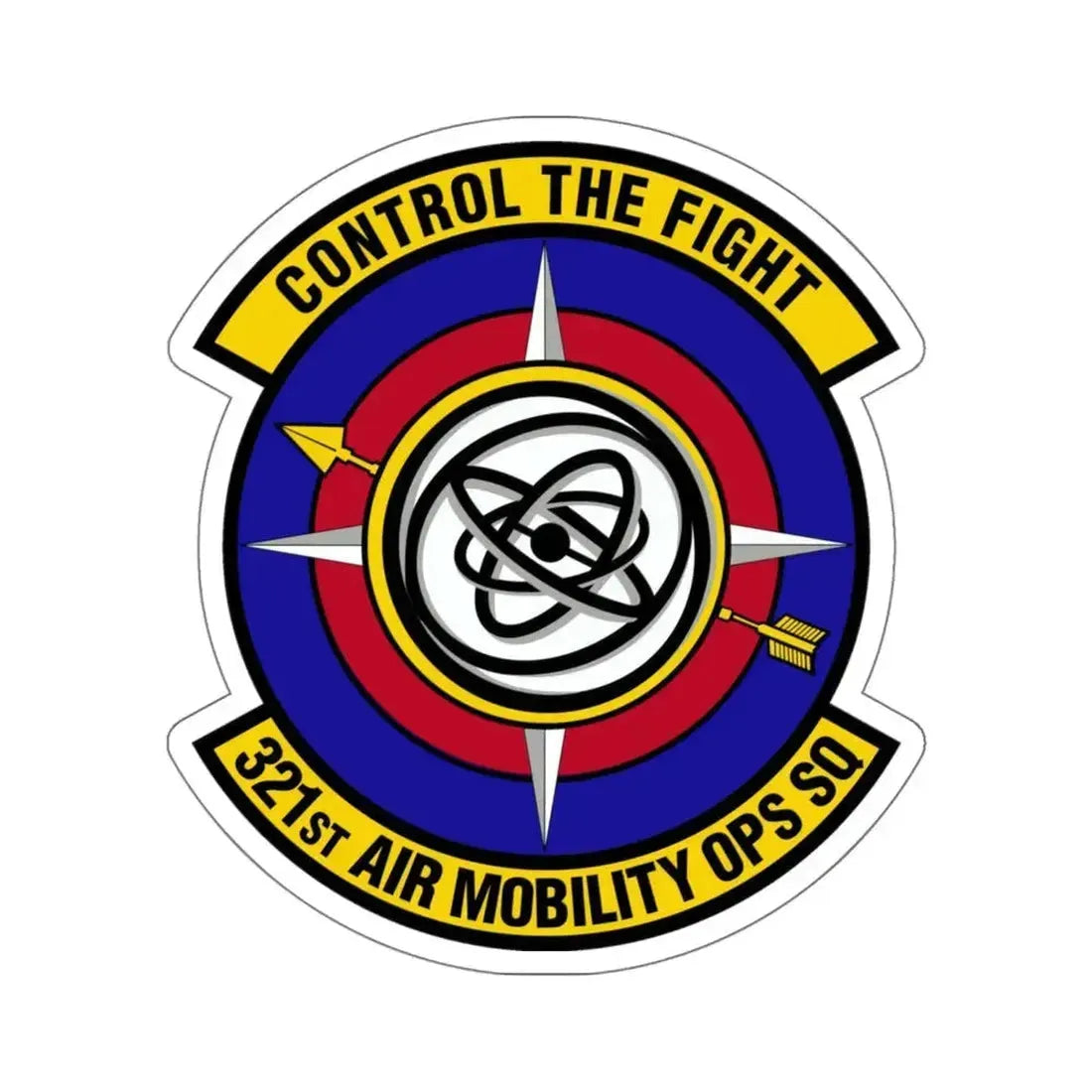 321 Air Mobility Operations Squadron (U.S. Air Force) STICKER Vinyl Kiss-Cut Decal 6 Inch White - The Sticker Space