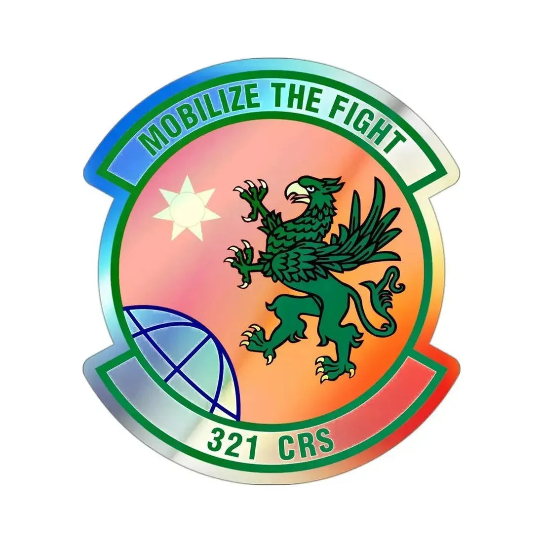 321 Contingency Response Squadron AMC (U.S. Air Force) Holographic STICKER Die-Cut Vinyl Decal 3 Inch Holographic - The Sticker Space