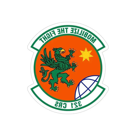 321 Contingency Response Squadron AMC (U.S. Air Force) REVERSE PRINT Transparent Die-Cut STICKER 6 Inch Die-Cut Transparent - The Sticker Space