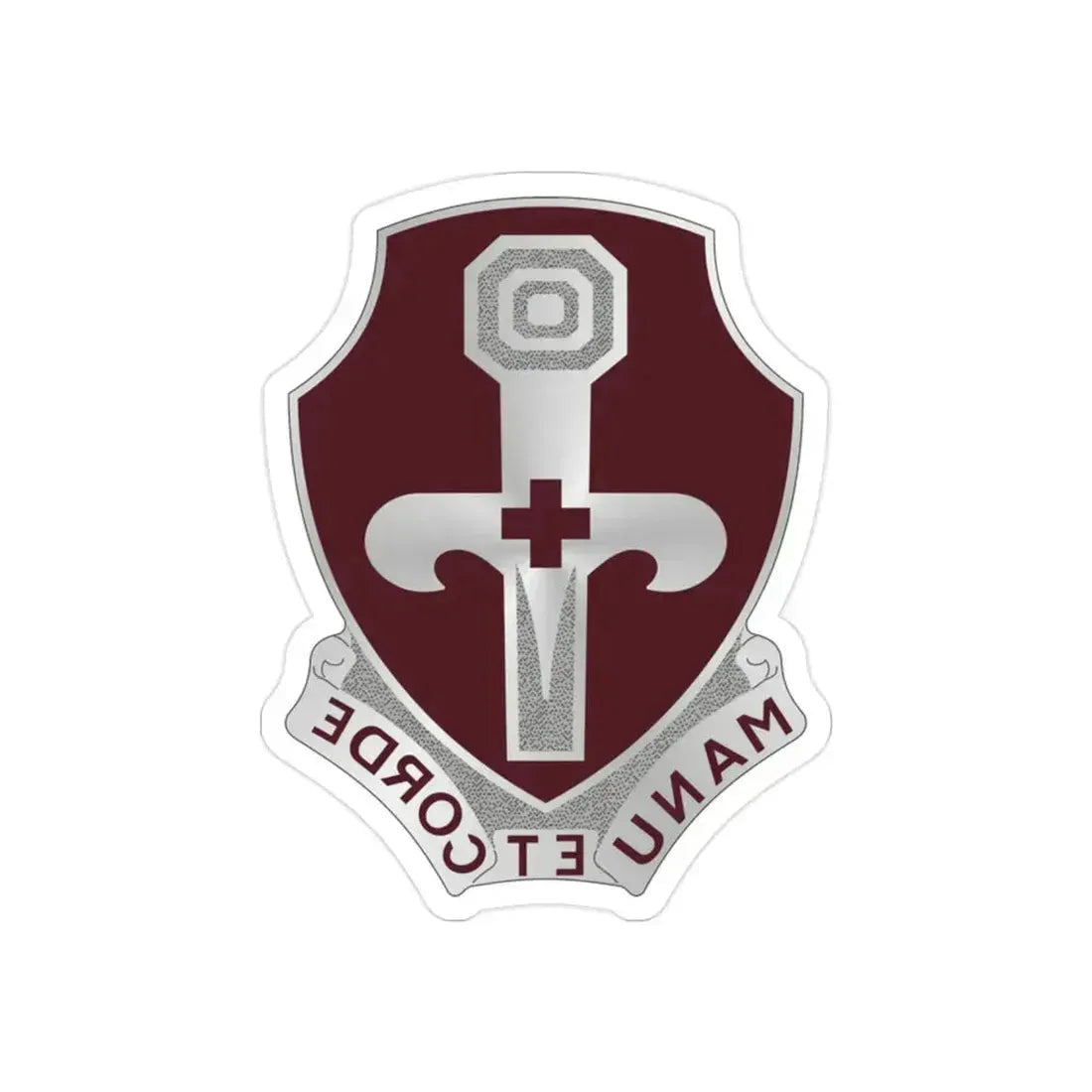 321 Medical Battalion (U.S. Army) REVERSE PRINT Transparent Die-Cut STICKER 2 Inch Die-Cut Transparent - The Sticker Space