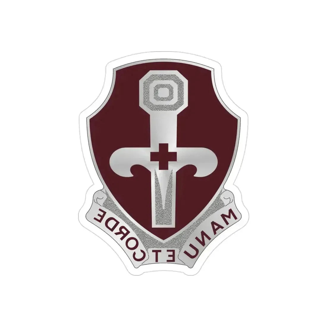 321 Medical Battalion (U.S. Army) REVERSE PRINT Transparent Die-Cut STICKER 3 Inch Die-Cut Transparent - The Sticker Space